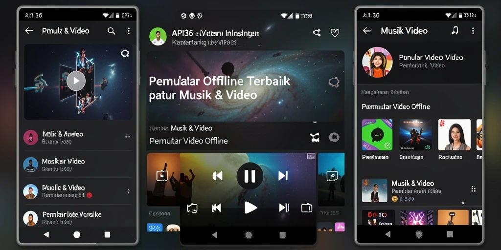 Antarmuka bersih dan fungsi pemutar video Offline API36.