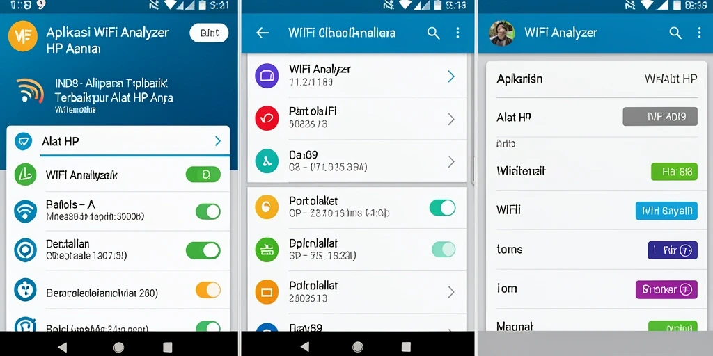 Tampilan antarmuka aplikasi WiFi Analyzer IND89 yang informatif.