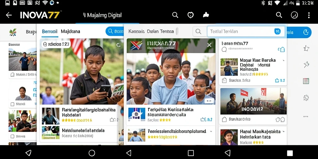 Screenshot utama INOVA77 menampilkan antarmuka aplikasi Majalah Digital yang menarik.