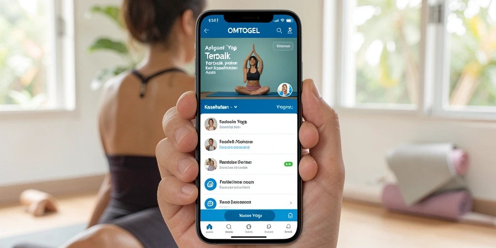 Antarmuka intuitif OMTOGEL menampilkan latihan Yoga yang lengkap.