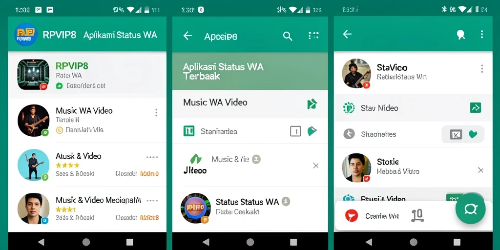Tampilan antarmuka RPVIP8 untuk mengedit Status WA Video.
