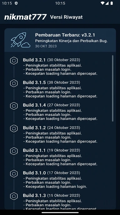 Tampilan riwayat versi nikmat777